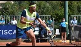 Jiri Vesely knocks out fifth seed Lorenzo Sonego on Wednesday in Sardinia.