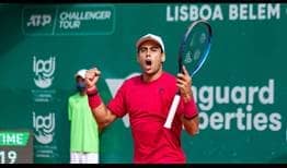 Jaume Munar celebrates his fifth ATP Challenger Tour title in Lisbon.