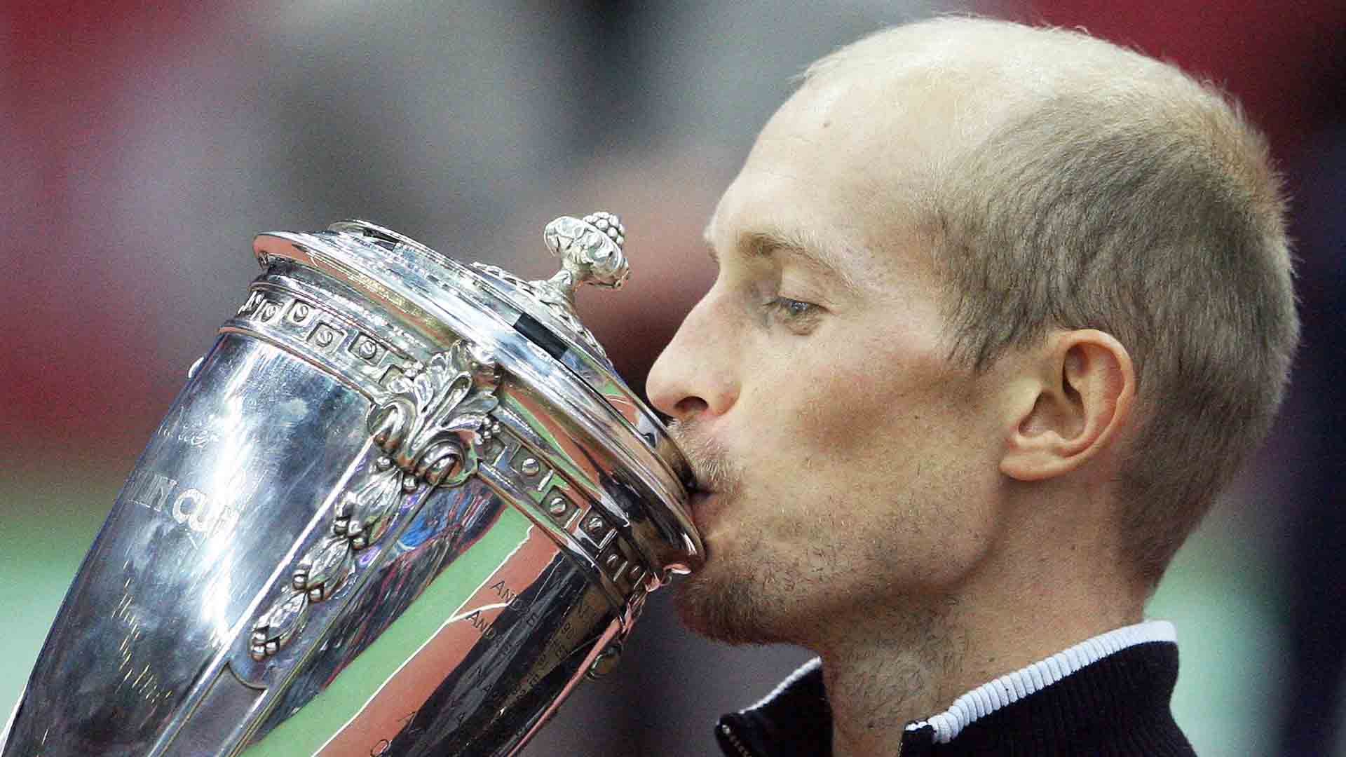<a href='https://www.atptour.com/en/players/nikolay-davydenko/d402/overview'>Nikolay Davydenko</a> captured the <a href='https://www.atptour.com/en/tournaments/moscow/438/overview'>VTB Kremlin Cup</a> trophy on three occasions (2004, '06-'07).