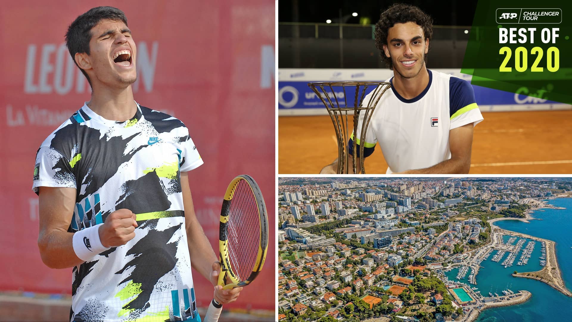 Carlos Alcaraz (left) and Francisco Cerundolo were the breakout stars of the ATP Challenger Tour in 2020, while scenic Split, Croatia made a dazzling debut.