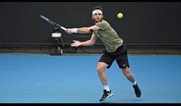 Corentin Moutet, No. 80 in the FedEx ATP Rankings, moves into the second round at the Murray River Open.