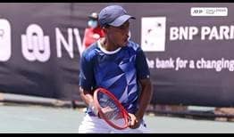 Kholo Montsi celebrates his first ATP Challenger Tour victory in Potchefstroom.