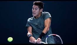 American qualifier Thai-Son Kwiatkowski will play eighth seed Soonwoo Kwon for a place in the Singapore Tennis Open second round.