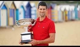 Djokovic Australian Open 2021 Trophy Shoot Beach