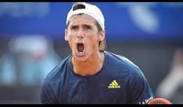 Argentine Federico Coria defeats countryman Francisco Cerundolo in three sets on Wednesday to reach his first ATP Tour quarter-final on home soil.
