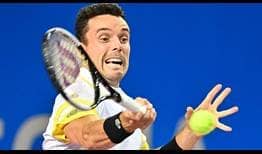Roberto Bautista Agut breaks Gregoire Barrere's serve six times on Thursday to reach the Montpellier quarter-finals.
