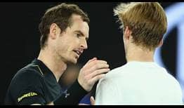Andy Murray beat Andrey Rublev in straight sets at the 2017 Australian Open.
