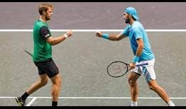 Kevin Krawietz and Horia Tecau beat Karen Khachanov and Andrey Rublev to reach the semi-finals of the ABN AMRO World Tennis Tournament.