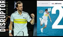 Daniil Medvedev is the first player outside of the Big Four to enter the Top 2 in the FedEx ATP Rankings since Lleyton Hewitt in July 2005.