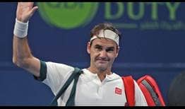 Roger Federer hit 12 aces in his quarter-final loss against Nikoloz Basilashvili on Thursday in Doha.