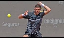 Federico Delbonis breaks Holger Rune's serve four times to end the 17-year-old's run in Santiago.