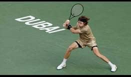 Andrey Rublev superó este miércoles a Taylor Fritz en octavos de final de Dubai Duty Free Tennis Championships.
