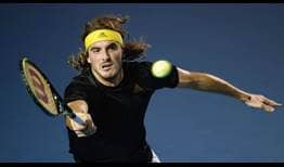 Top seed Stefanos Tsitsipas finishes with 23 winners to just three unforced errors in a straight-sets victory over John Isner in Acapulco. 