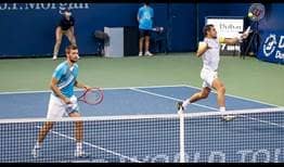 Second seeds Nikola Mektic (left) and Mate Pavic (right) book their places in the Dubai semi-finals on Thursday.