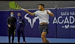 Felix Auger-Aliassime durante su estancia en la Rafa Nadal Academy by Movistar el pasado mes de diciembre de 2020.