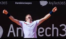 Pablo Carreño Busta celebra el punto de la victoria en el AnyTech365 Andalucía Open.