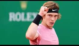 Andrey Rublev defeats Roberto Bautista Agut in three sets to reach the Monte-Carlo quarter-finals.