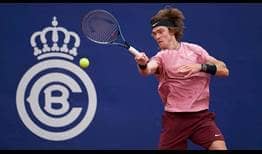 Third seed Andrey Rublev beats lucky loser Federico Gaio on Wednesday in Barcelona.