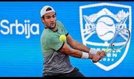 Matteo Berrettini does not lose his serve on Wednesday in a straight-sets win against Marco Cecchinato.