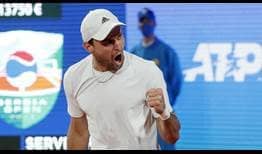 Aslan Karatsev reaches his second ATP Tour final with an upset over World No. 1 Novak Djokovic at the Serbia Open.