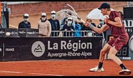 Jannik Sinner beats fellow Nitto ATP Finals hopeful Aslan Karatsev on Wednesday in Lyon.