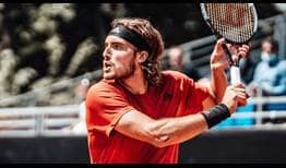 Stefanos Tsitsipas beat Lorenzo Musetti on Saturday for a place in the Lyon final.