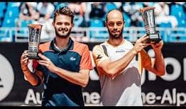 Hugo Nys and Tim Puetz win their second title of the year together by beating Pierre-Hugues Herbert and Nicolas Mahut in Lyon.