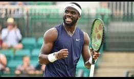 Frances Tiafoe claims his first career grass-court title at the ATP Challenger event in Nottingham.