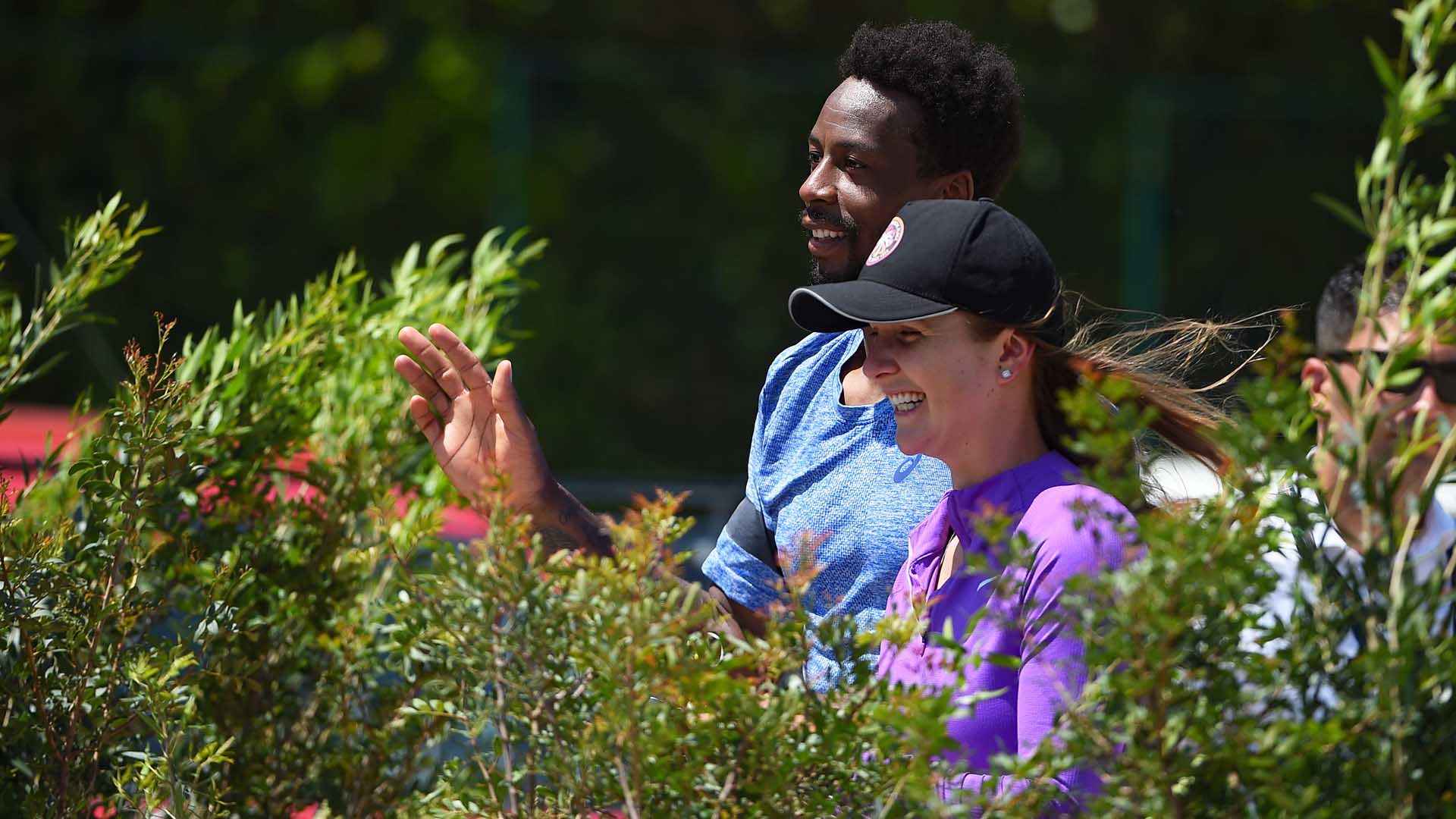 Gael Monfils and Elina Svitolina, pictured here at the 2021 Internazionali BNL d'Italia, were married on Friday in Geneva.