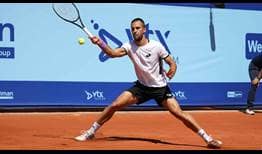 Seventh seed Laslo Djere beats Thiago Seyboth Wild on Tuesday in Gstaad.