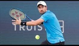 Steve Johnson defeats Alexei Popyrin in straight sets on Monday to reach the second round in Atlanta.
