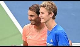 Rafael Nadal and Sebastian Korda trained together Saturday evening ahead of the Citi Open.