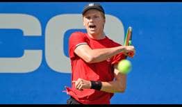 Jenson Brooksby saves the two break points he faces to defeat Kevin Anderson in straight sets on Monday in Washington.