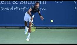 Felix Auger-Aliassime hits 14 aces and wins 90 per cent of his first-serve points to beat Karen Khachanov on Wednesday in Cincinnati.