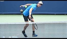 Hubert Hurkacz saves three of the four break points he faces to beat Andy Murray on Wednesday in Cincinnati.