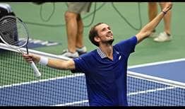 Daniil Medvedev beats Novak Djokovic in straight sets on Sunday to win the US Open.