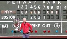 John McEnroe visits Fenway Park, home of the Boston Red Sox, ahead of the Laver Cup.