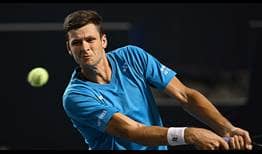 Hubert Hurkacz overcomes Lucas Pouille on Thursday in Metz.