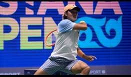 Soonwoo Kwon defeats James Duckworth on Sunday in Nur-Sultan to win his maiden ATP Tour title. 