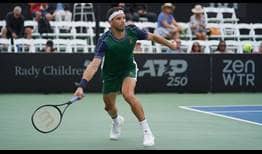 Grigor Dimitrov edges past Marton Fucsovics on Tuesday in San Diego.
