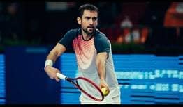 Sixth seed Marin Cilic overcomes Damir Dzumhur on Monday in Moscow.