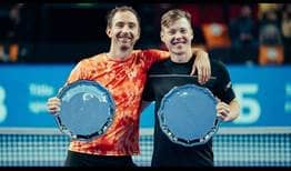 Matwe Middelkoop and Harri Heliovaara save three match points in the final to win the title in Moscow.