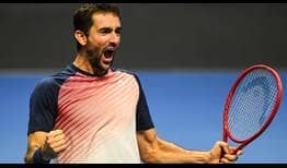 Marin Cilic rallies from a break down in the third set on Sunday against Taylor Fritz to win the St. Petersburg title.