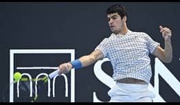 Carlos Alcaraz defeats Sebastian Baez on Friday to advance to the final in Milan.
