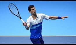 Novak Djokovic defeats Cameron Norrie on Friday in Turin. 