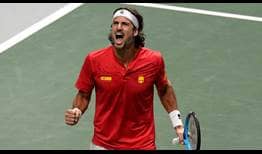 Feliciano López vence a Roberto Quiroz en las Davis Cup Finals en Madrid.