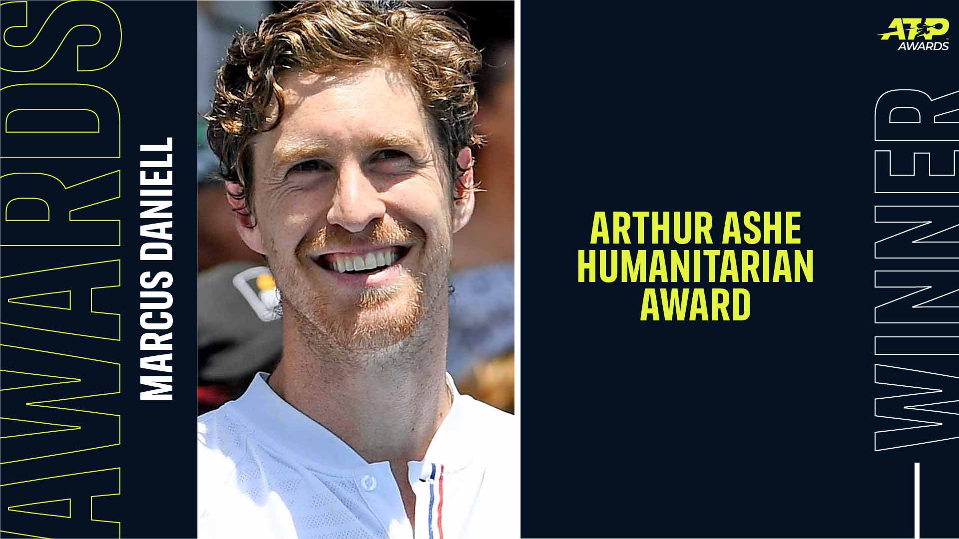 New Zealand's Marcus Daniell is the recipient of the Arthur Ashe Humanitarian Award in the 2021 ATP Awards. 