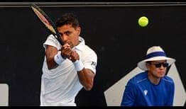 Thiago Monteiro edges past Daniel Altmaier on Monday for a place in the Adelaide second round.