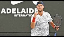 Second seed Karen Khachanov beat third seed Marin CIlic on Saturday in Adelaide for a place in his sixth tour-level final.