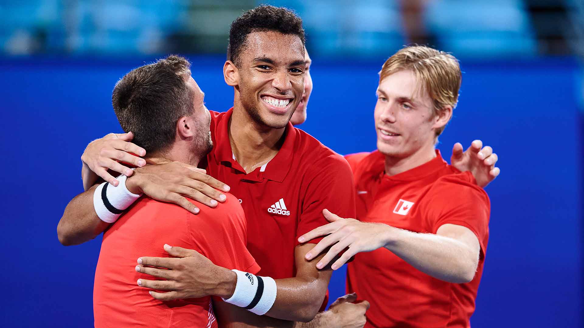 Team Canada celebrates winning the 2022 ATP Cup